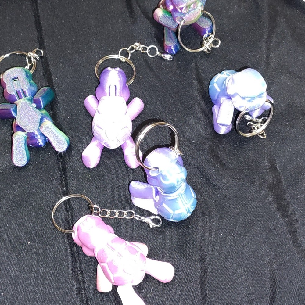 Handmade Colorful Plastic Turtle Keychain Lot