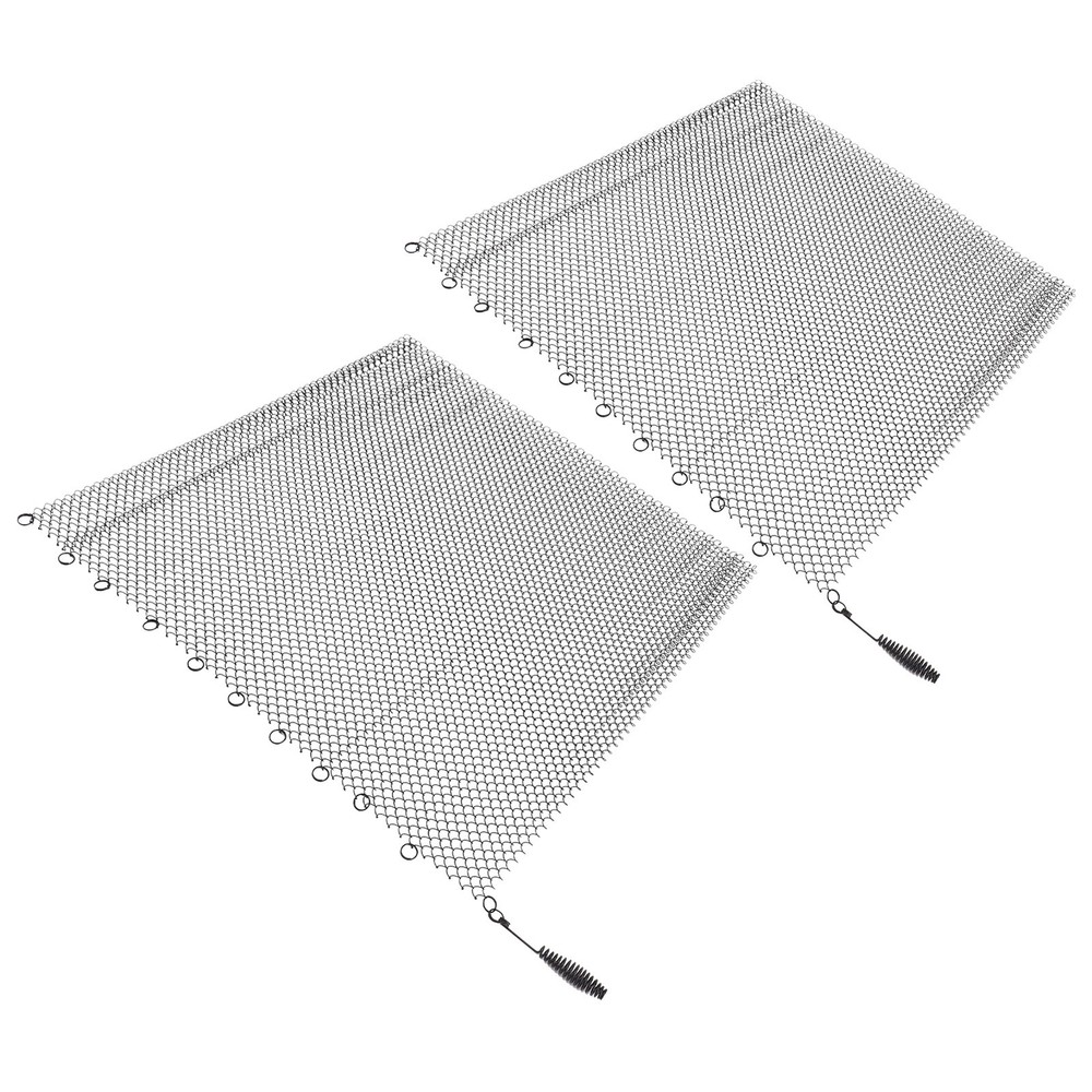 2 Panel Fireplace Mesh Screen Curtain Durable Safety Hanging Replacement Screens