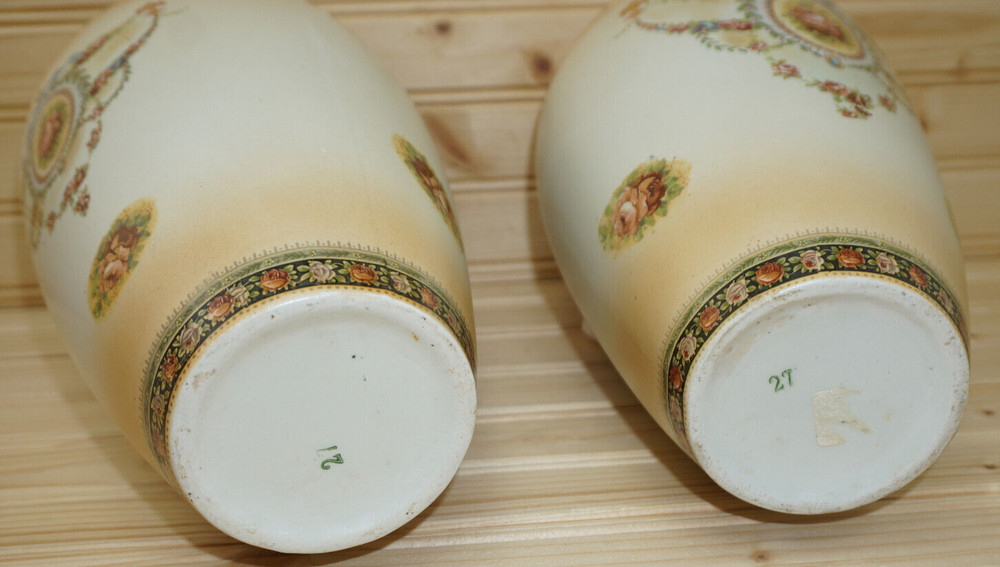 Roses Vases (2) 10 3/4" Tall (B23)