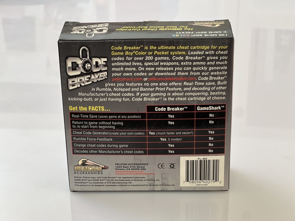 Code Breaker Cheat Code Cartridge for Nintendo Game Boy Color & Pocket - Pelican