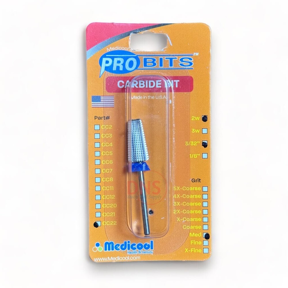 Medicool Carbide Nail Drill Bit 3/32'' Shank | CC22 Medium