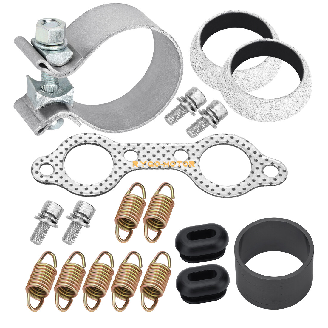 Exhaust Manifold Gasket Clamp Spring Kit for Polaris RZR 800/S/4 2008 2009 -11