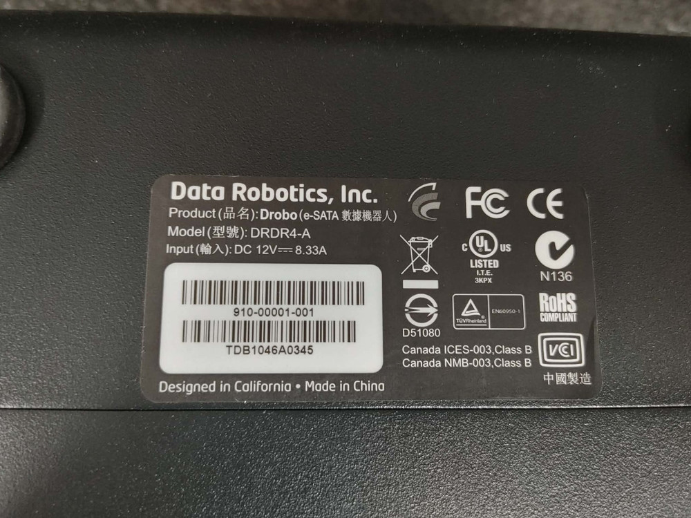 Data Robotics DRDR4-A Drobo e-SATA External 5-Bay Storage Array