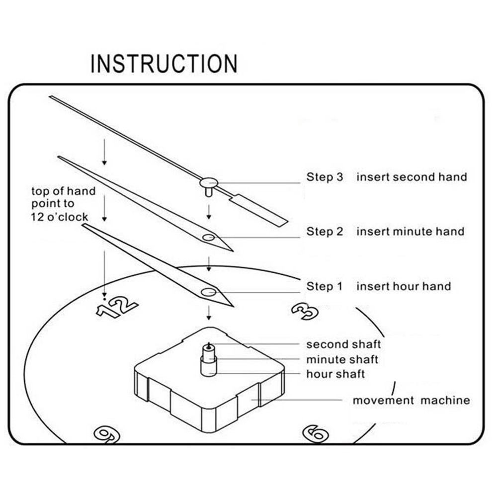 Pendulum Clock Movement Jumping Seconds Wall Clock Accessories Metal Clock Hands