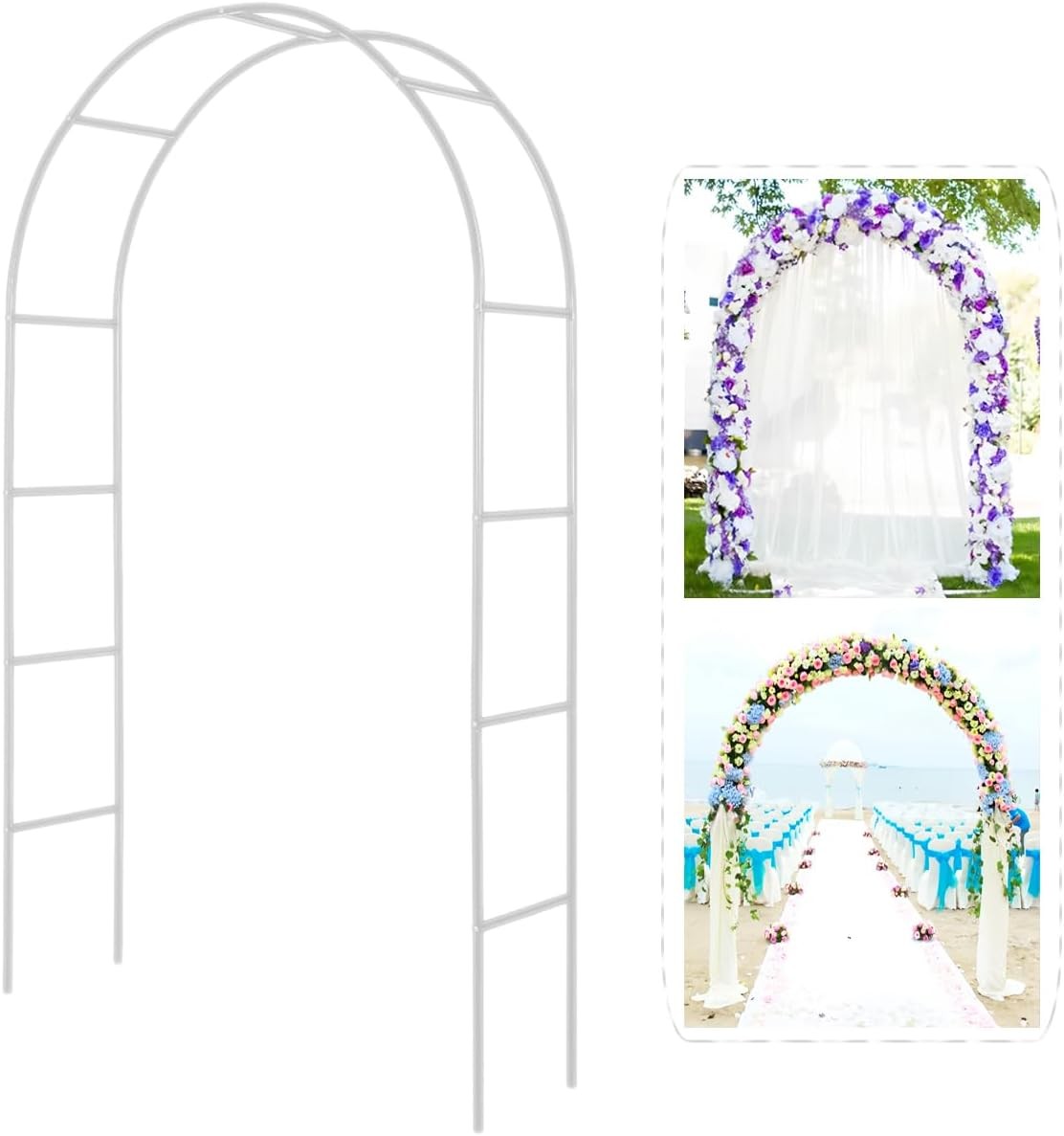 Heavy Duty Metal Garden Arch Rose Archway Pergola Arbour Climbing Plants Trellis