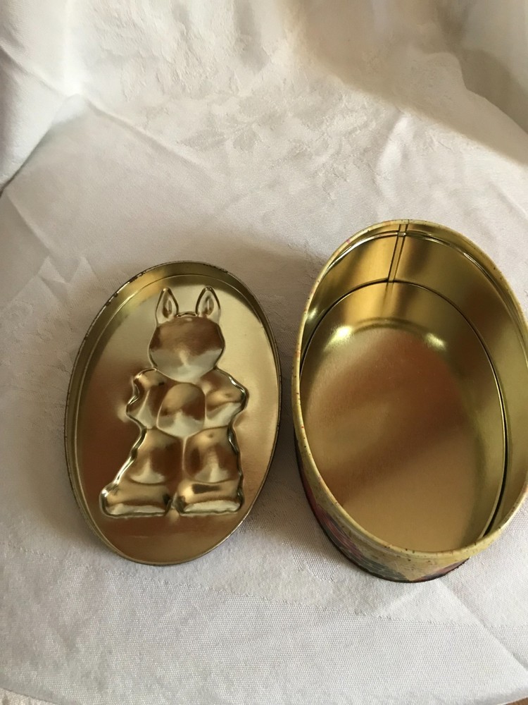 2 Vintage Easter Bunny tins