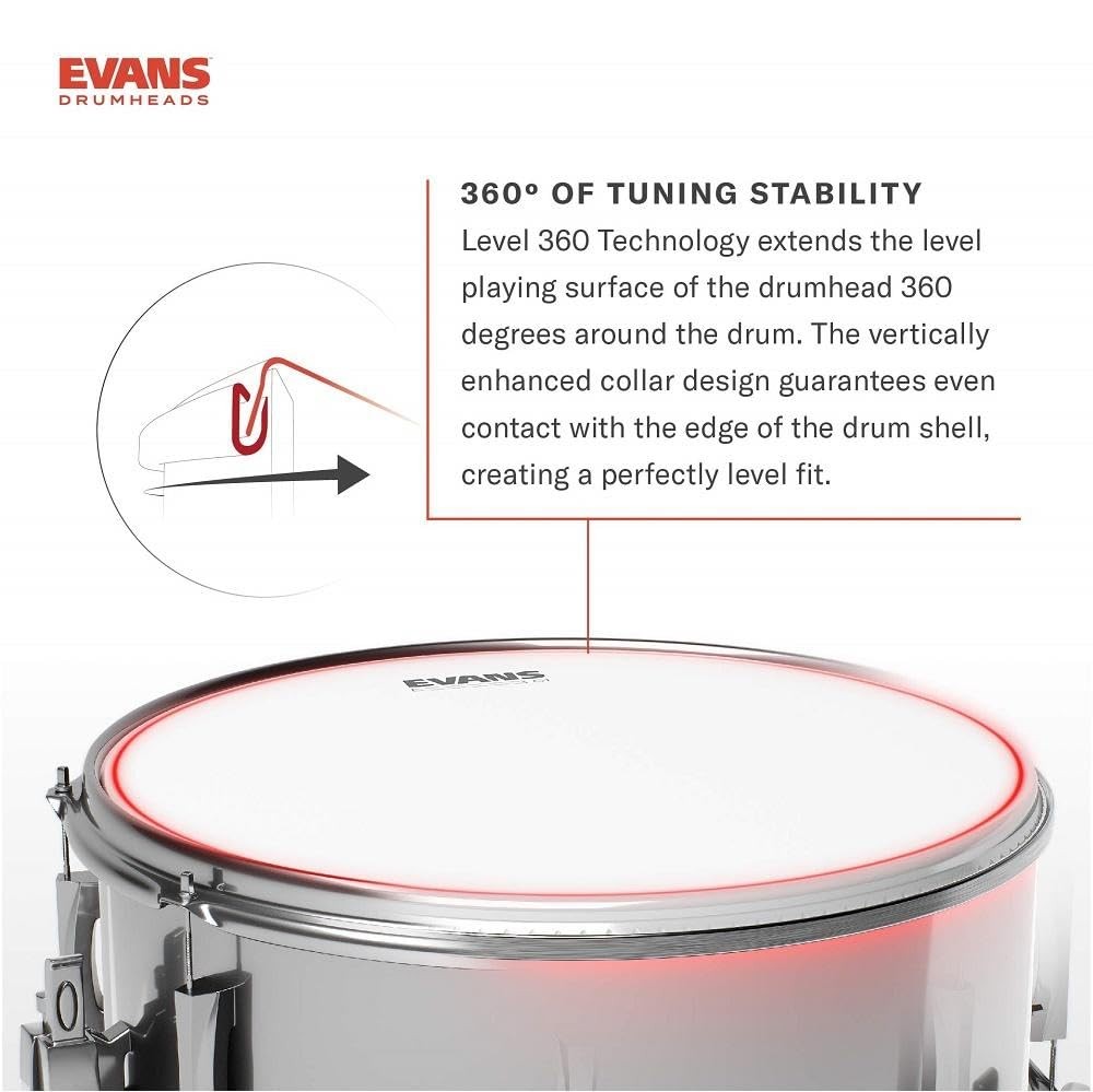 Evans Power Center Reverse Dot Snare Drum Head - 14 Snare Drum Head - Featuring