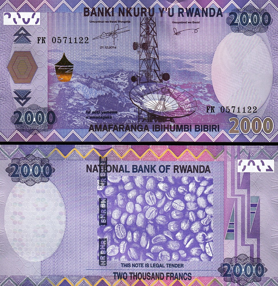 Rwanda 2000 Francs 2014, UNC, P-40