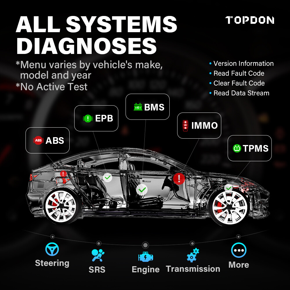TOPDON ArtiDiag800BT OBD2 Scanner Code Reader Diagnostic Tool IMMO TPMS Kit