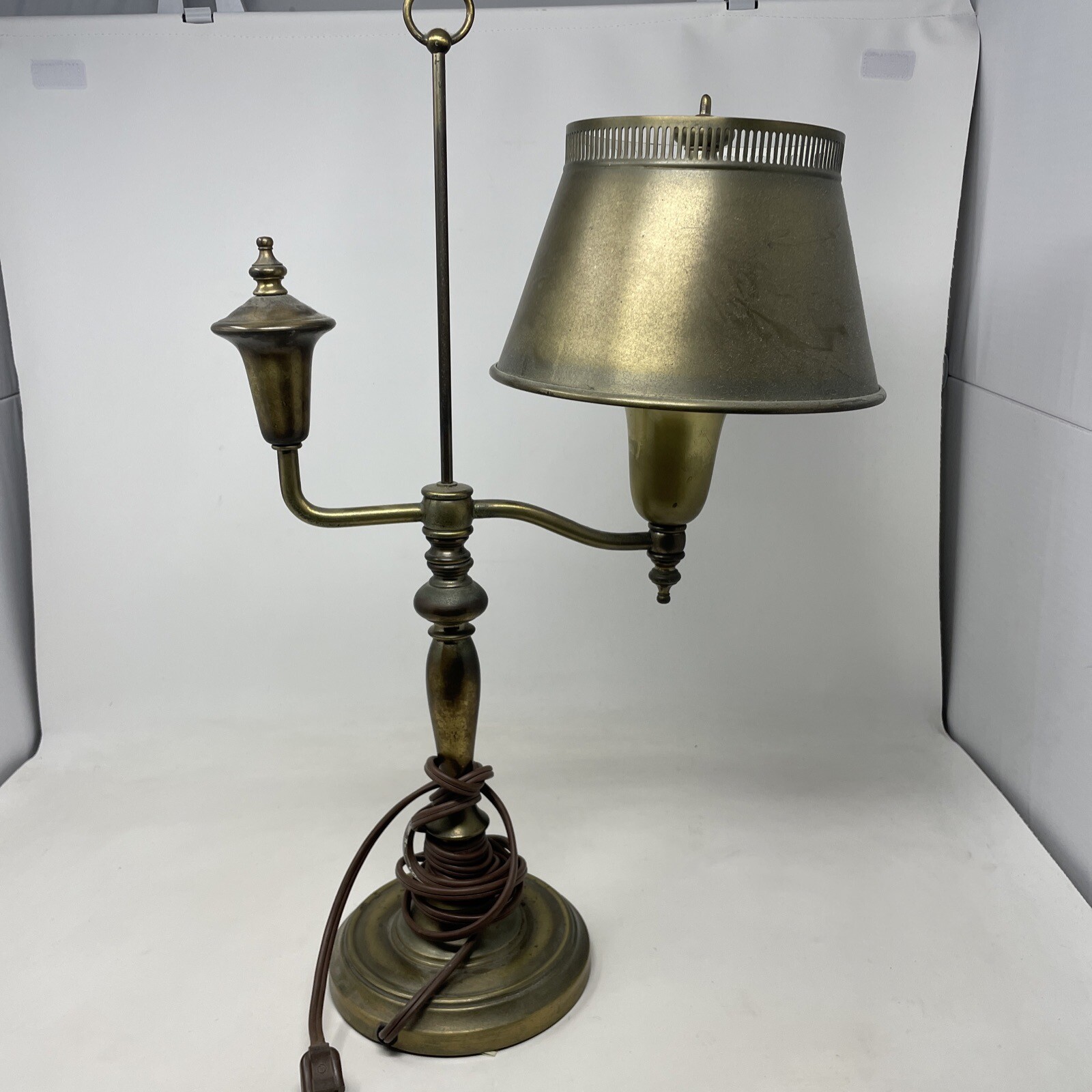 Vintage Mid-Century Modern Metal Student Table Desk Lamp Hollywood Regency