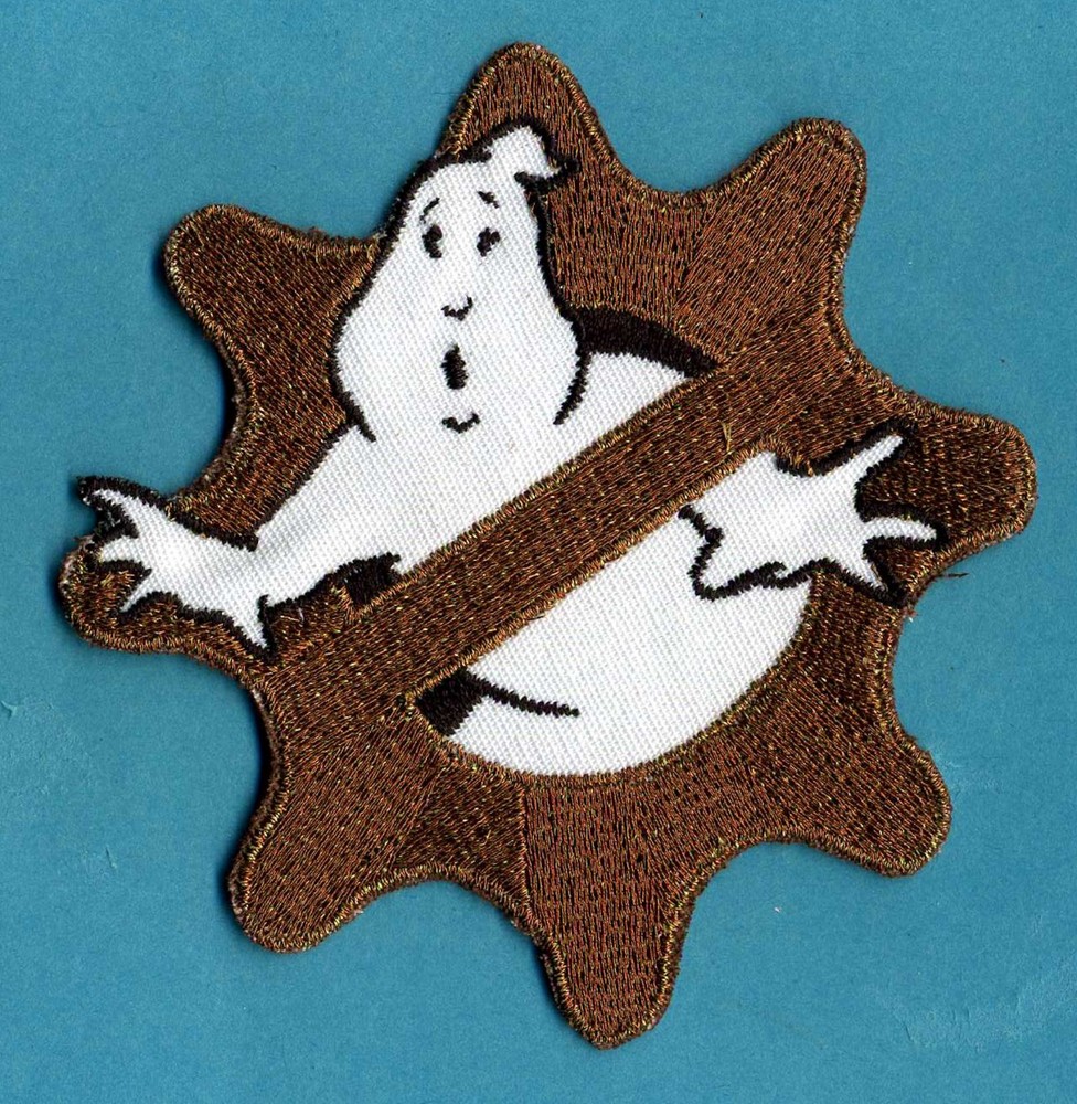 Steampunk Style Embroidered Ghostbusters No Ghost Patch with a male/HOOK backing