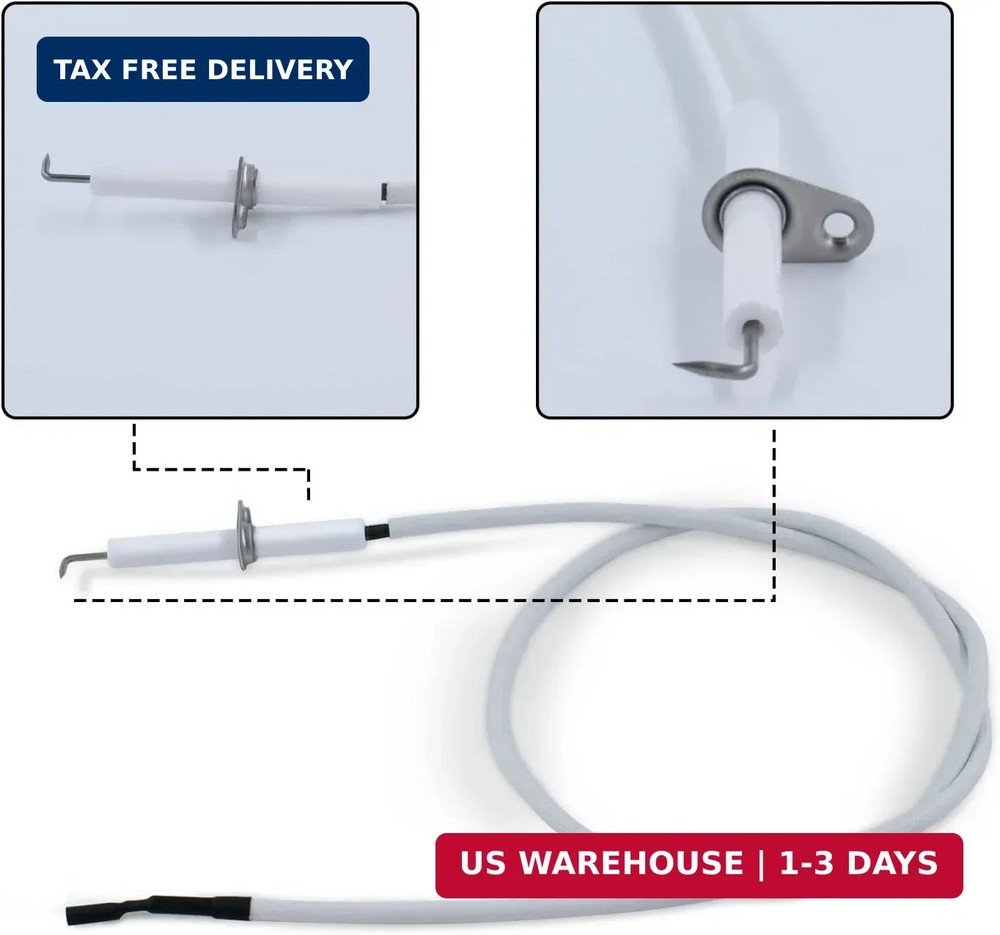 2 Pack Ceramic Igniter Electrode with 700 mm Ignition Spark Plug Wire Replacemen