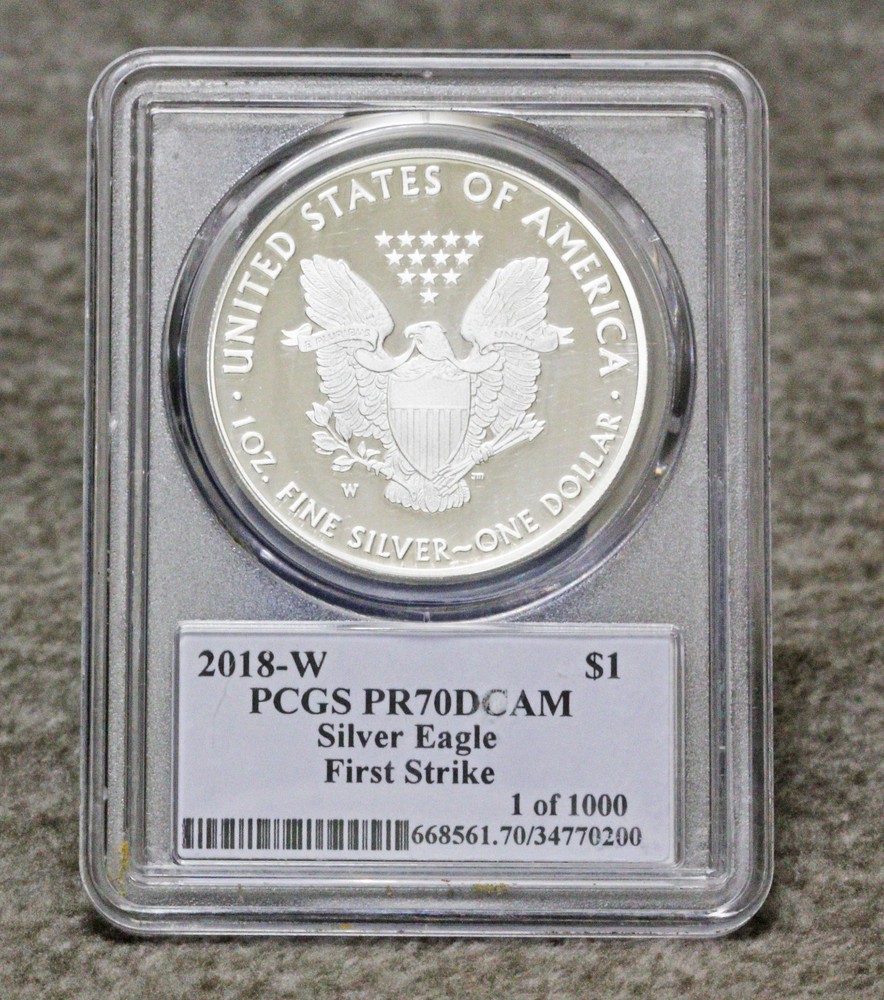 2018 W Silver Eagle PCGS PR70 DCAM First Strike 1 0f 1000 Cleveland Signed