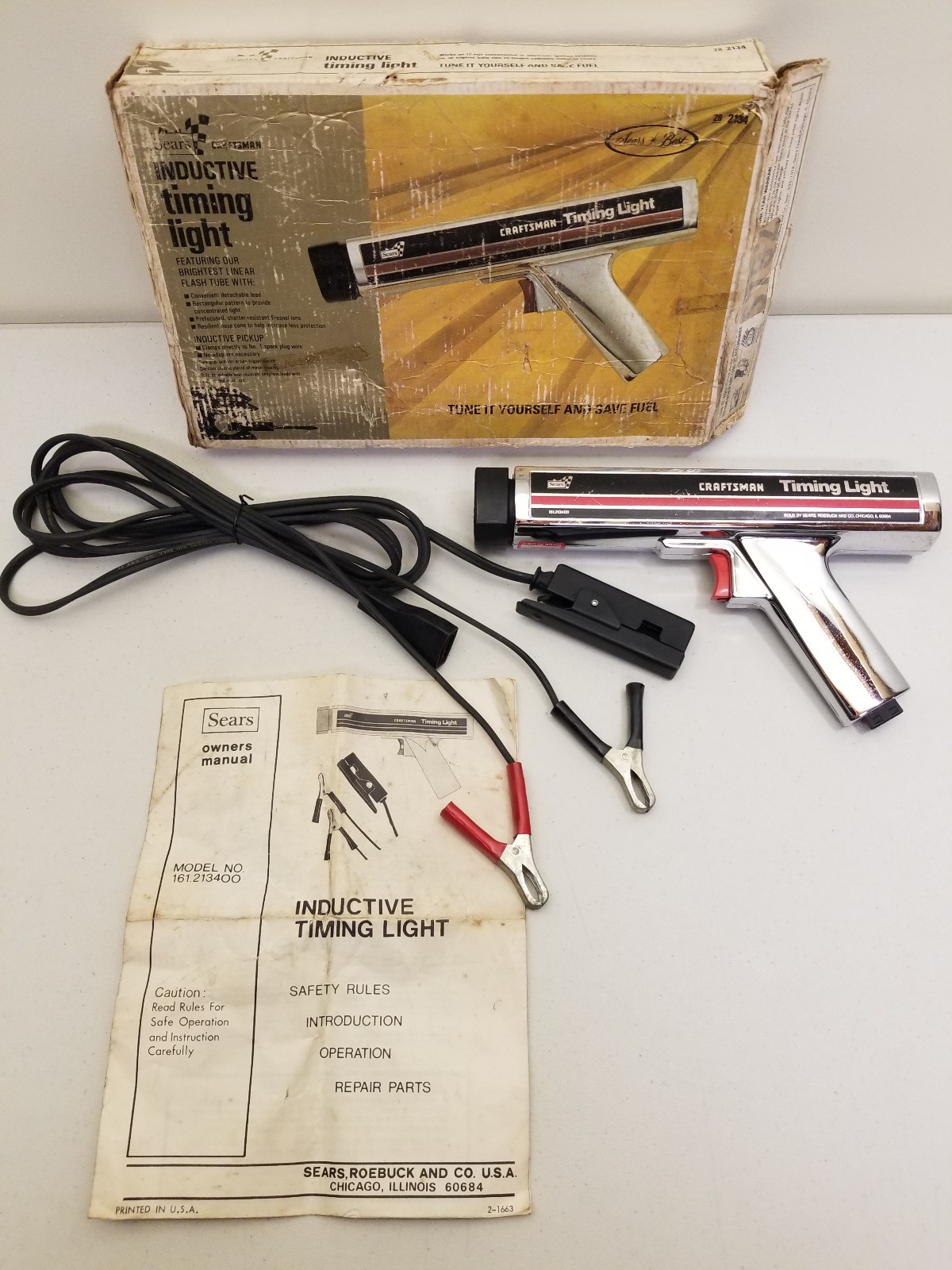 Vtg. Sears Craftsman Inductive Timing Light Gun 28-2134 w/Original Box UNTESTED