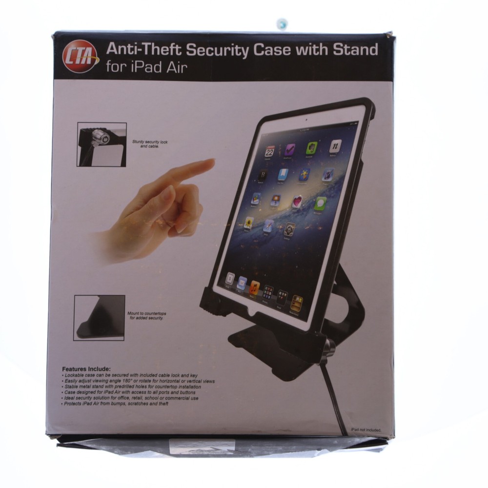 Anti-Theft iPad Case – CTA Solid Metal Lockable Case with Stand and 180° Angle