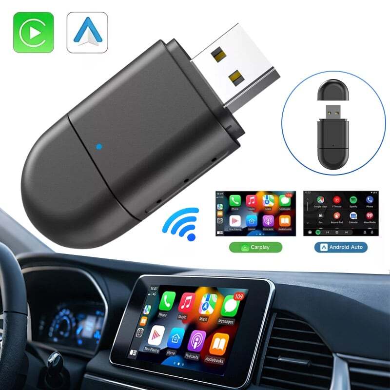 USB Auto Wireless CarPlay Adapter For iPhone Apple Wireless Dongle Plug ＆ Play