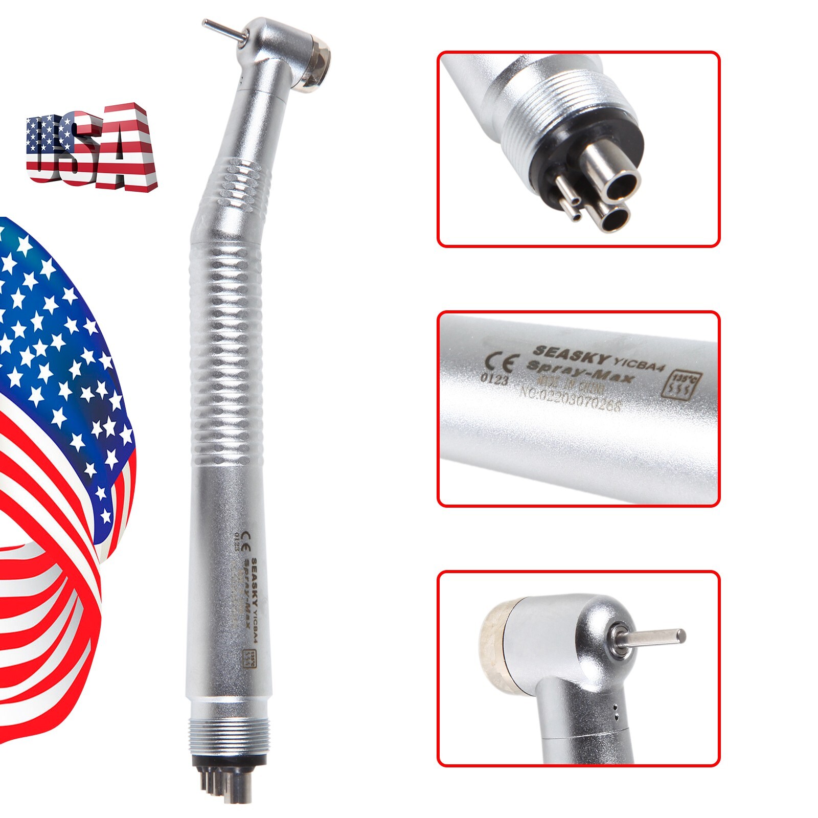 10pcs NSK PANA MAX Style Dental High Speed Handpiece Push Button 4 Hole Y1BA4 SK