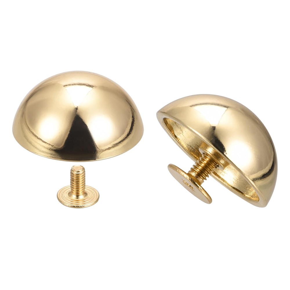 20x9mm Back Screw Rivets Round Cable Head Leather Studs Gold 10 Sets