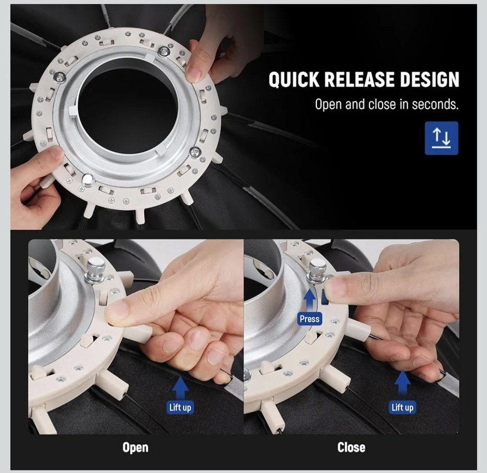 NEEWER 85cm Parabolic Softbox Quick Set up Quick Release Bowens w/ Diffusers/Bag