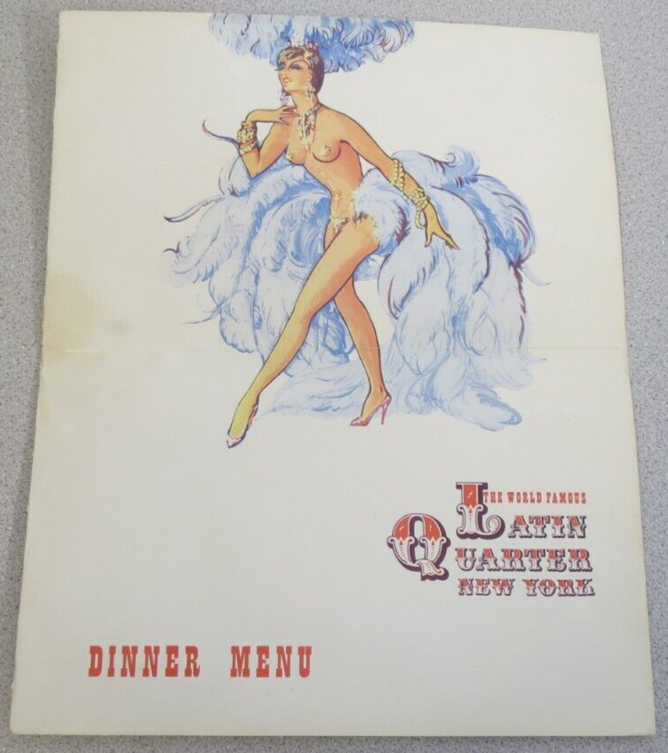 Latin Quarter New York Souvenir Program Playbill Menu Diner's Club Membership