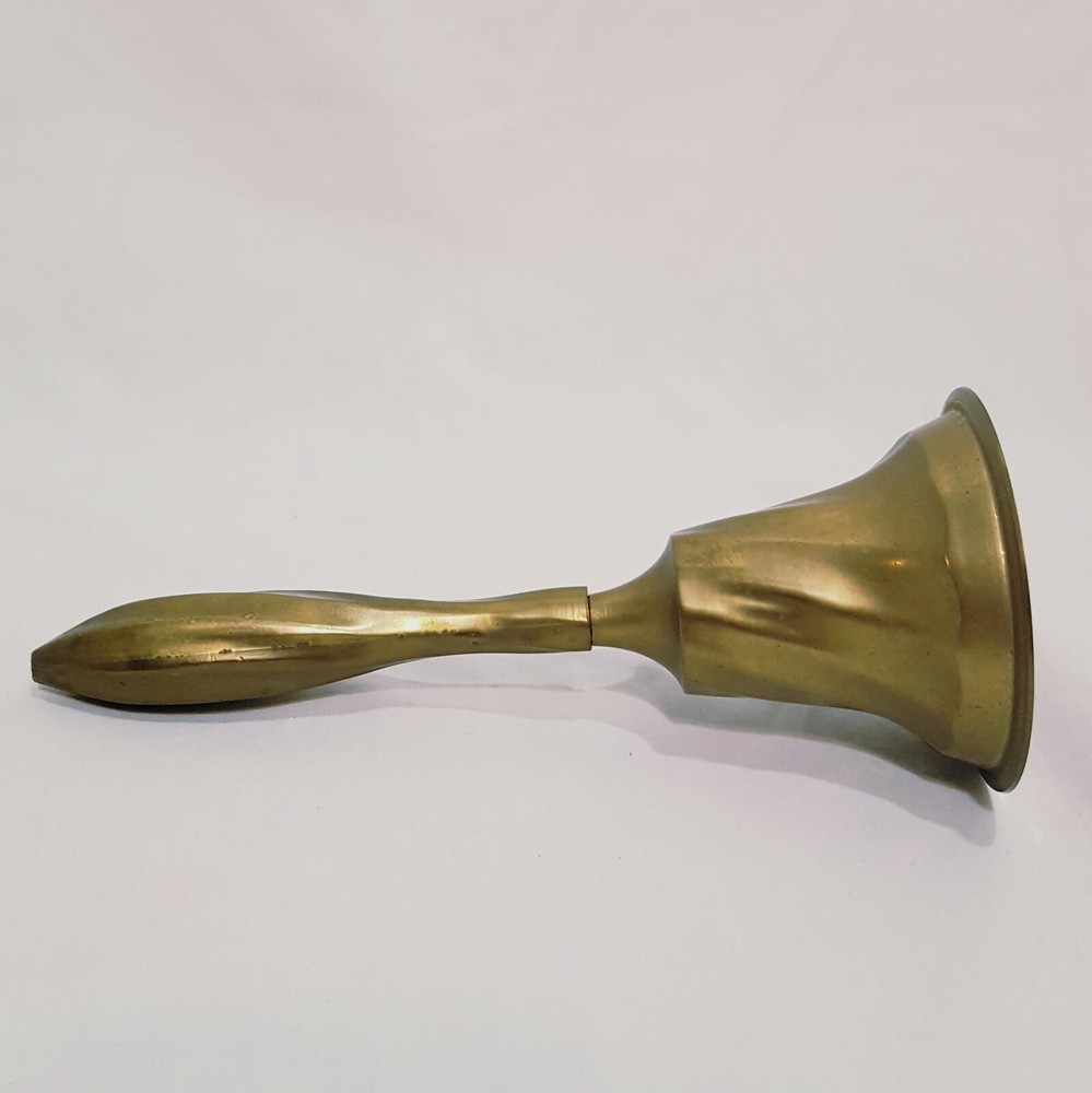 Vintage Brass Bell with Clapper Swirl Pattern 7"