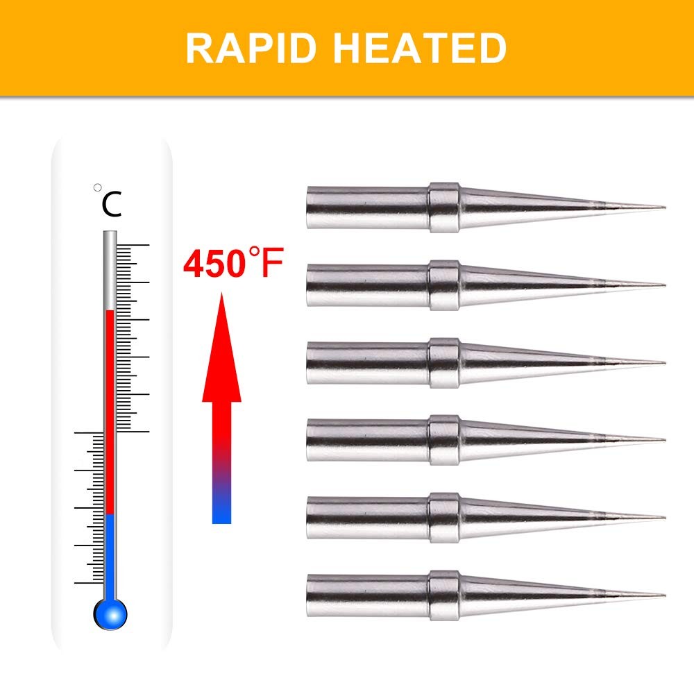 6pcs Replacement Tips Weller ET Soldering Iron for