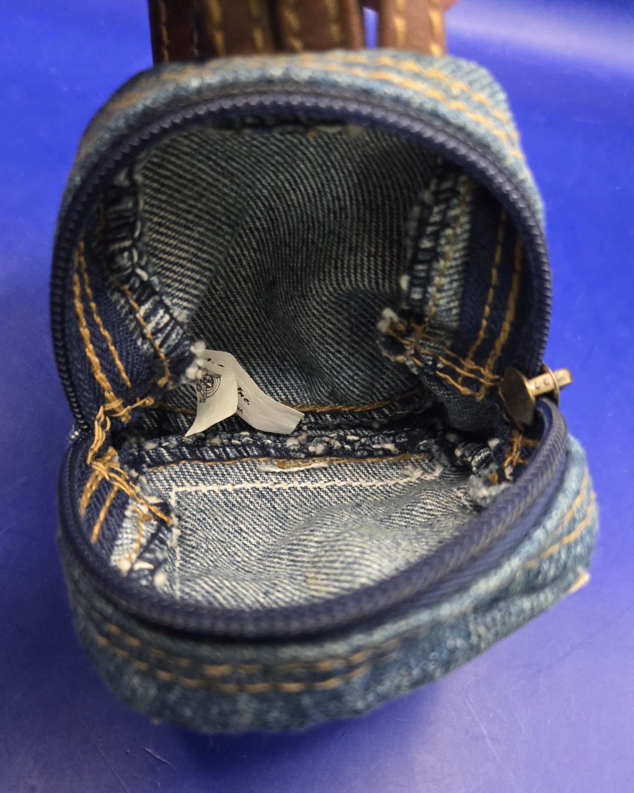 Vtg 1998 Warner Bros Looney Tunes "TWEETY WEAR" Mini Denim Backpack w/Keychain🐤