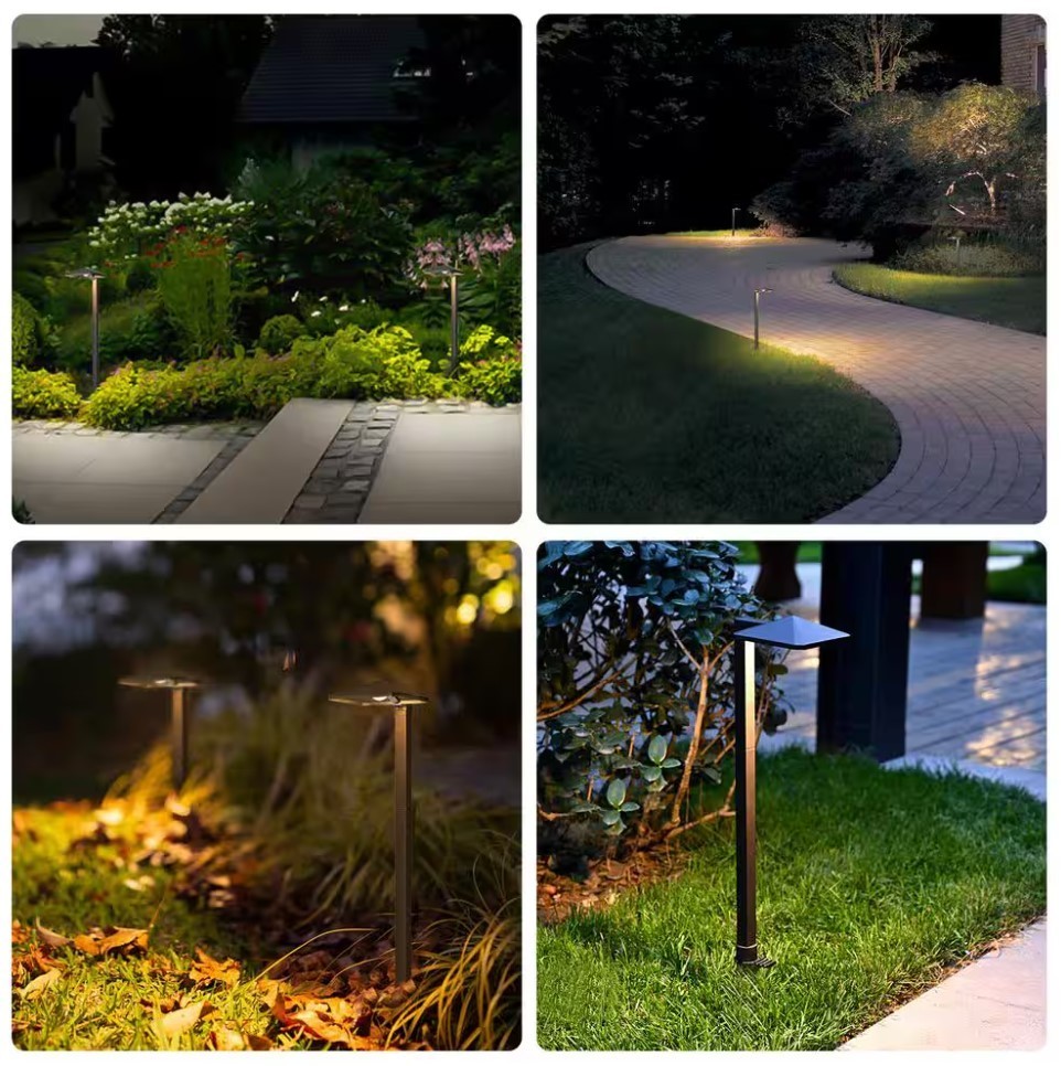 EDISHINE 20W Equivalent Low Voltage Black Integrated LED Path Light Kit (4-Pack)