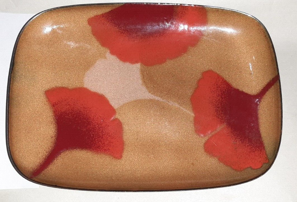 Macintosh Enamel Rectangular with curved edge Dish Ginkgo Bilboa Design