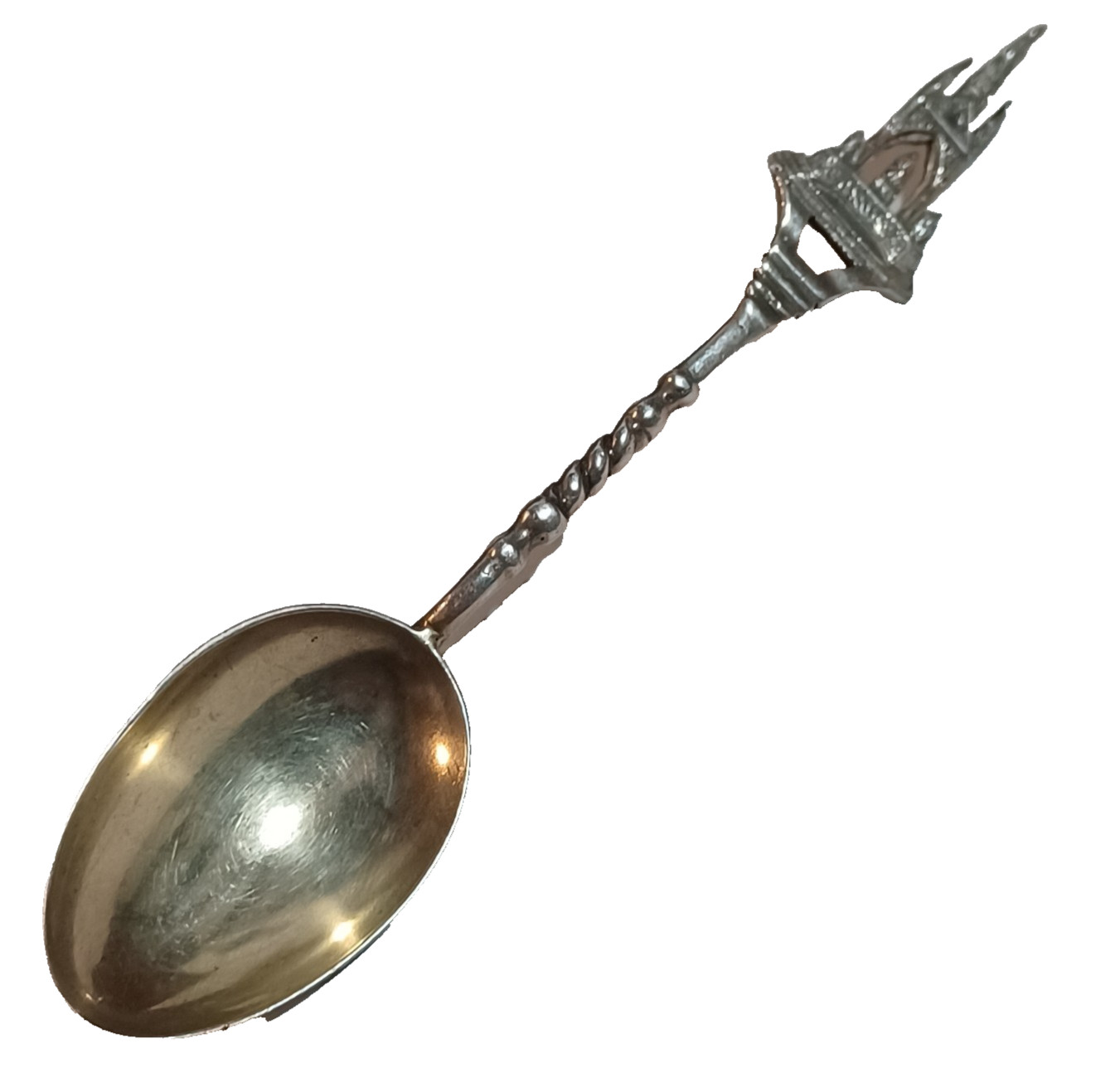 Vtg Scott Monument Edinburgh Saunders & Shepherd Sterling Spoon Brooch Pin