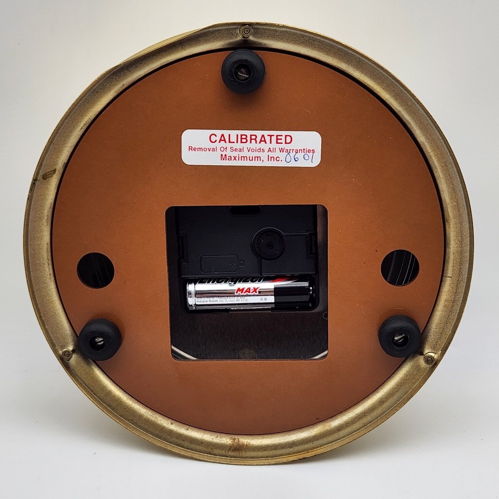 Maximum Weather Instruments Harbormaster Tide Clock Brass Case - TESTED, WORKS