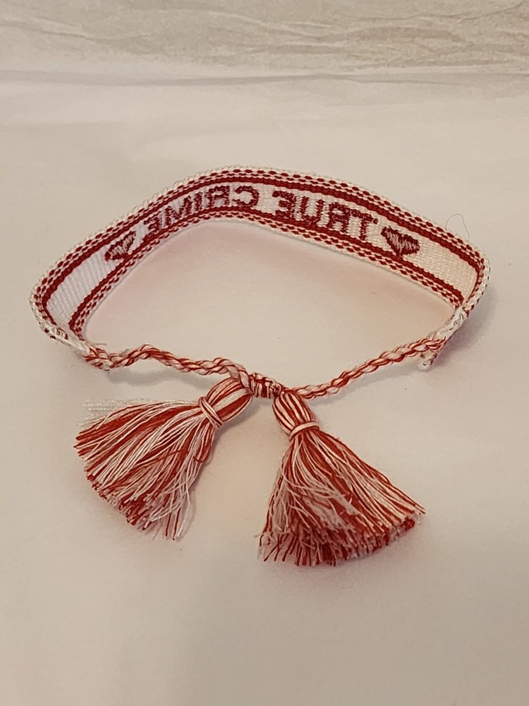 ♡ TRUE CRIME ♡ bracelet ~ Red and White ~ adjustable