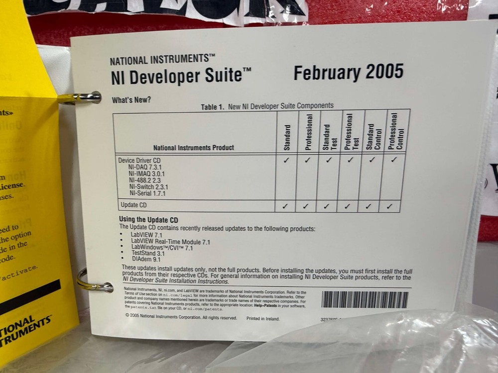 NATIONAL INSTRUMENTS 500908-960E SOFTWARE TOOLS DEVELOPER CD SET