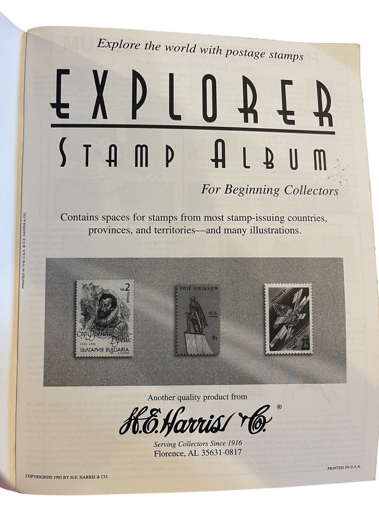 1995 H.E. Harris Explorer Worldwide Postage Stamp Album NOS Beginner Book