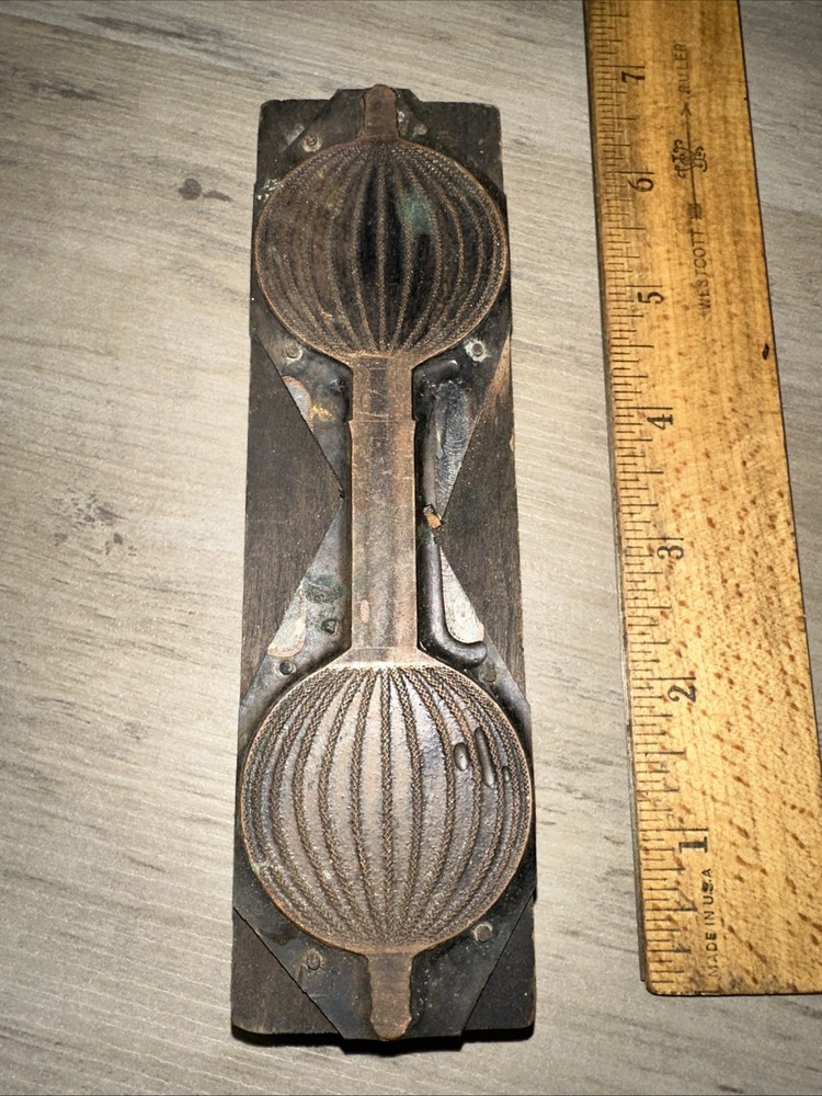 Printing Block “ Unknown Image??” Beautiful Details! Early Lightbulb? Copper