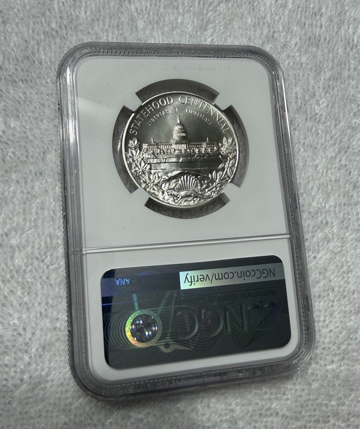 1963 West Virginia Statehood 100th SC50C Silver Heraldic Art NGC MS 68 Medal