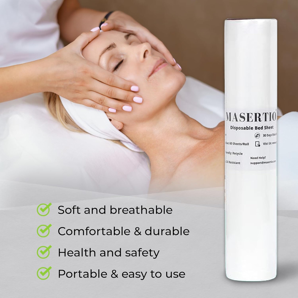 Disposable Massage Bed Cover - 60 Sheets per Roll, Non-Woven Disposable Material