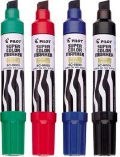 Black Blue Red or Green Pilot Jumbo Refillable Permanent Super Color Marker