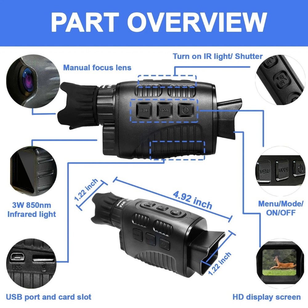 Rexing - B1 Basic Digital Night Vision Monoculars Infrared Digital C (FVS006098)