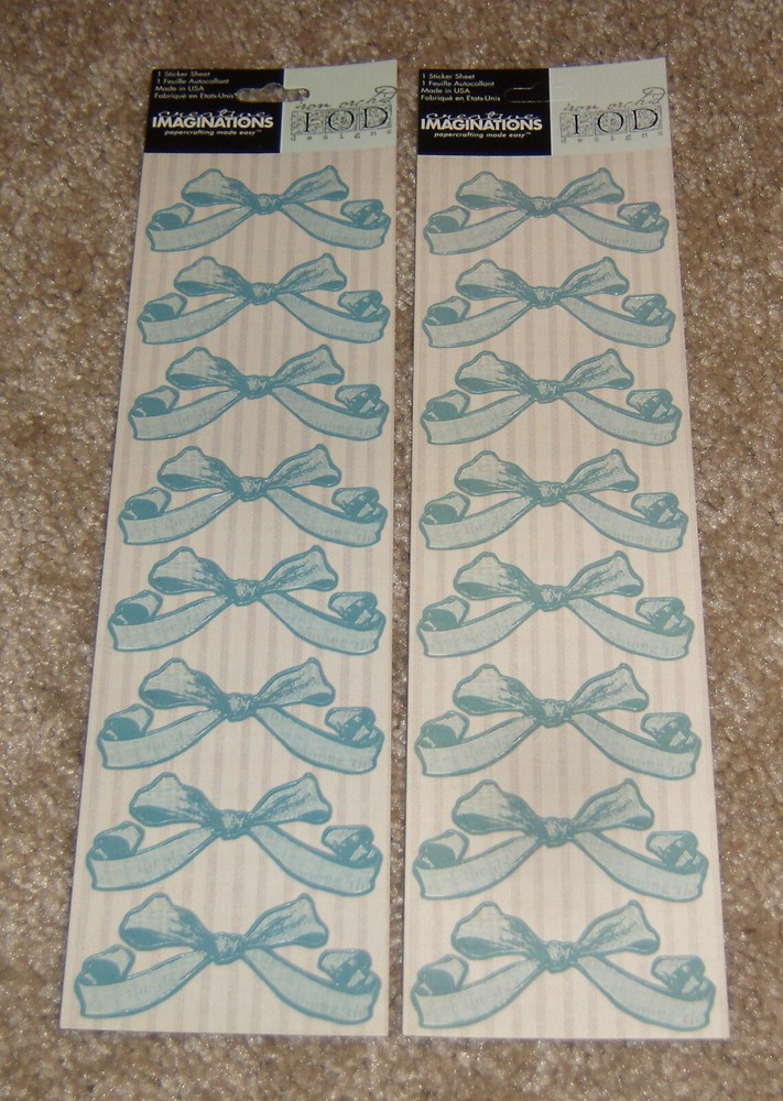 Creative Imaginations IOD Design Sticker Sheet(2) ~ Baby.....Blue Bows
