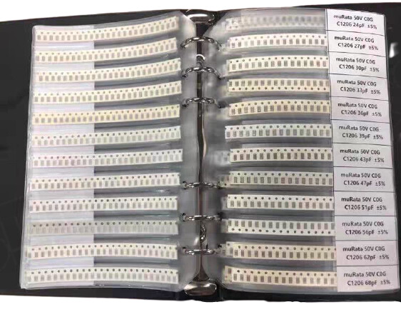Murata SMD/SMT capacitors 1206 2000p sample book electronics assortment kit pack