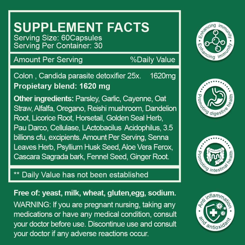 Parasite Cleanse DETOX Candida BODY CLEANSE Complex Anti- PARASITE Support