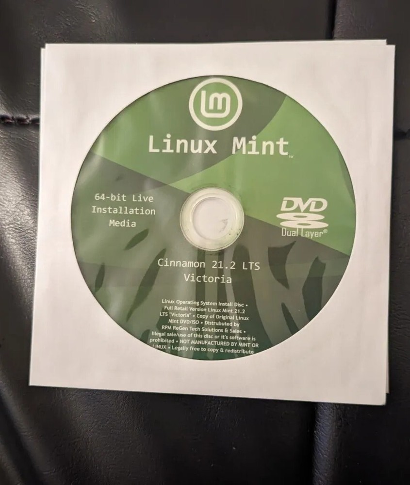 Linux Mint Installation Disc BOOTABLE LINUX DVD XFCE MATE CINNAMON CINNAMON_EDGE