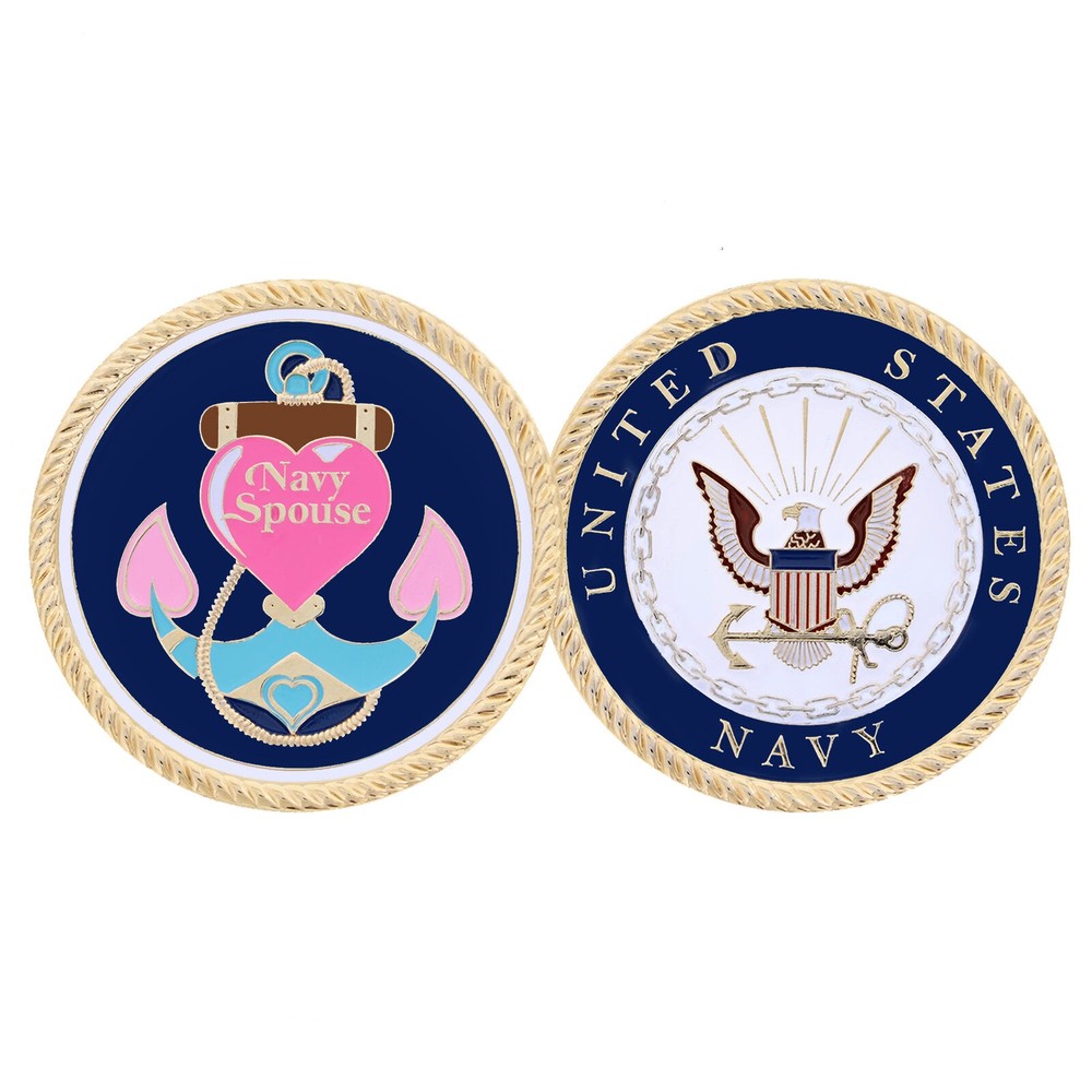 NAVY SPOUSE PINK COIN