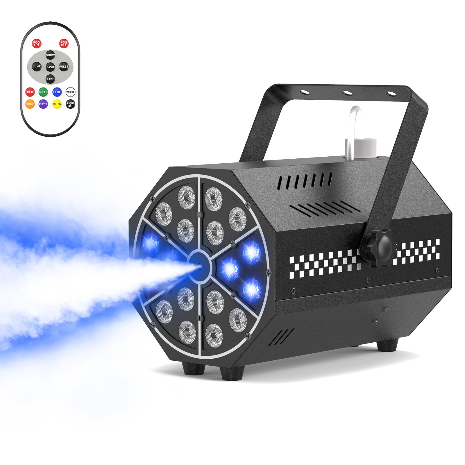 Smoke Fog Machine DMX DJ Party Vertical Spray Fog Stage Light RGB 18 LED Light