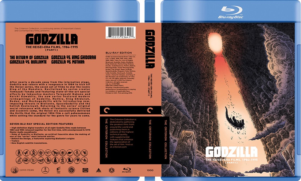 Godzilla Collection (5 sets) / Custom blu-ray covers / W cases (no discs)