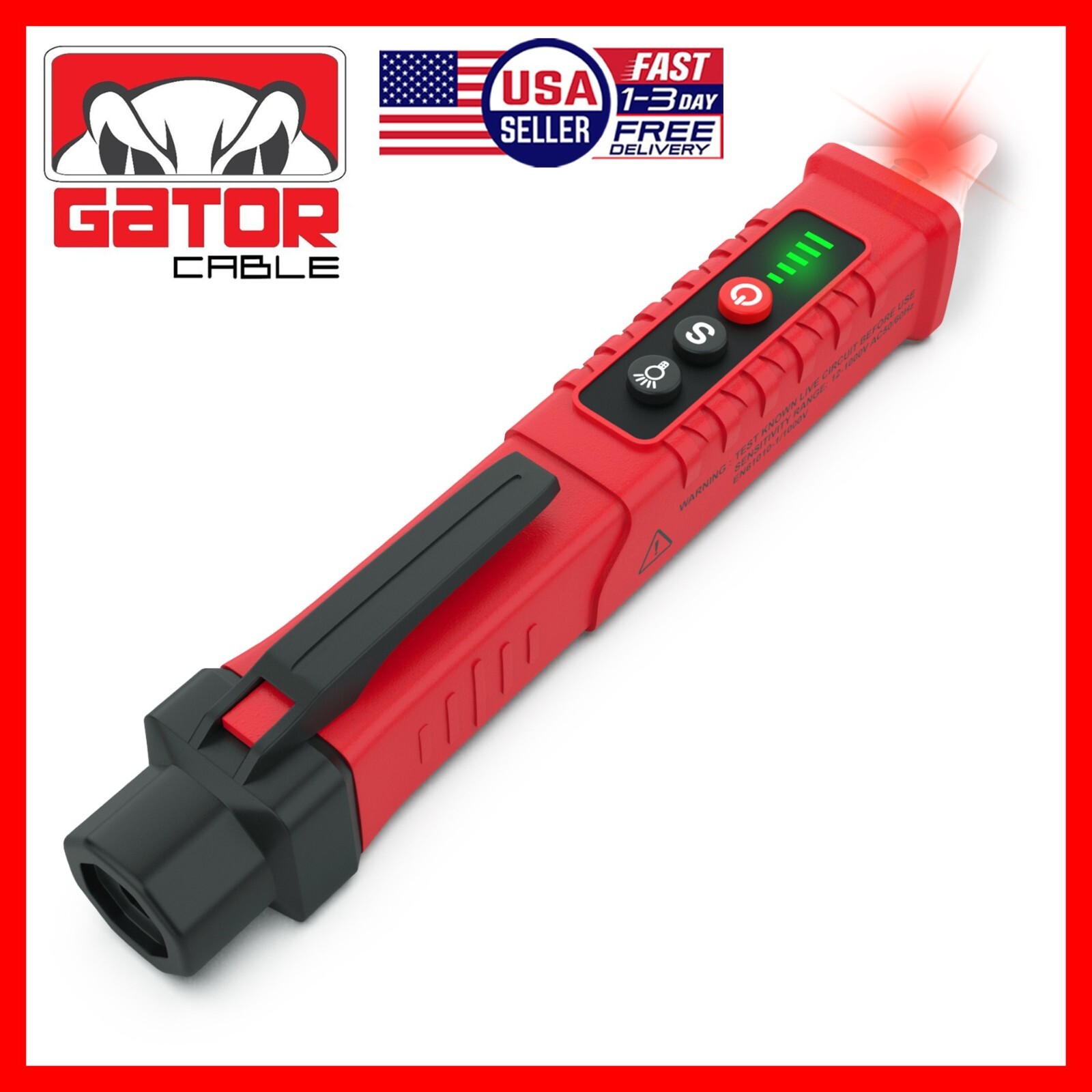Voltage Electric Tester Volt Detector Test Pen Non-Contact Sensor AC DC 12-1000V