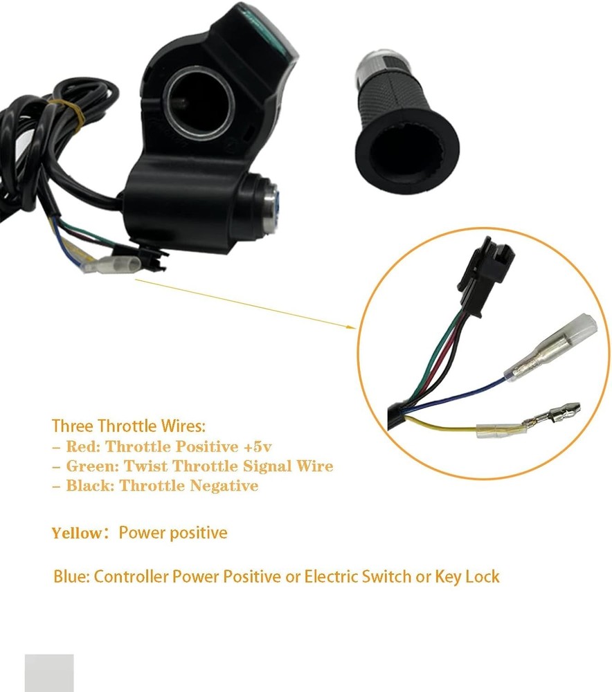 Universal Electric Bicycle Throttle Grip with Voltage Display & Comfortable Grip