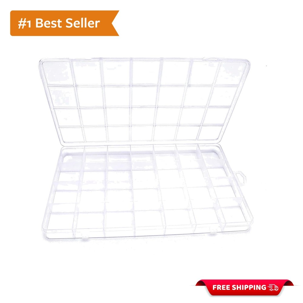 Versatile 28-Grid Plastic Bead Storage Box - Ideal for Crafts & Small Items