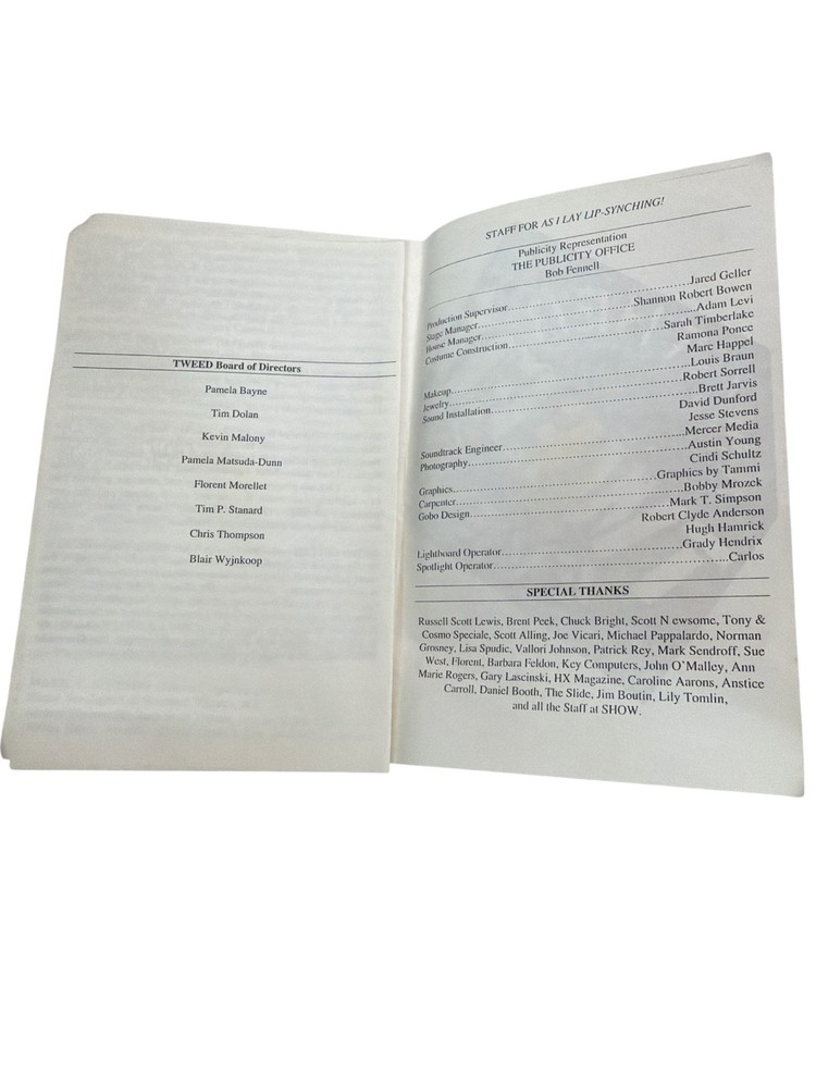 Lipsynka As I Lay Lip-Synching Off Broadway Theatre Program John Epperson